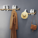 Resin birds figurine wall hooks decorative home decoration accessories key bag handbag coat rack holder wall hanger for clothes