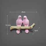 Resin birds figurine wall hooks decorative home decoration accessories key bag handbag coat rack holder wall hanger for clothes