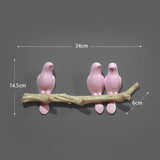 Resin birds figurine wall hooks decorative home decoration accessories key bag handbag coat rack holder wall hanger for clothes