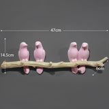 Resin birds figurine wall hooks decorative home decoration accessories key bag handbag coat rack holder wall hanger for clothes