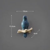 Resin birds figurine wall hooks decorative home decoration accessories key bag handbag coat rack holder wall hanger for clothes