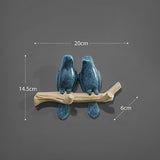 Resin birds figurine wall hooks decorative home decoration accessories key bag handbag coat rack holder wall hanger for clothes