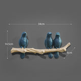 Resin birds figurine wall hooks decorative home decoration accessories key bag handbag coat rack holder wall hanger for clothes