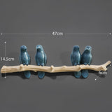 Resin birds figurine wall hooks decorative home decoration accessories key bag handbag coat rack holder wall hanger for clothes