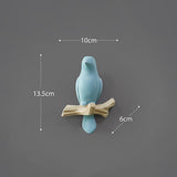 Resin birds figurine wall hooks decorative home decoration accessories key bag handbag coat rack holder wall hanger for clothes