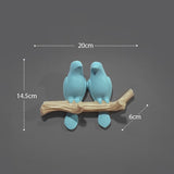 Resin birds figurine wall hooks decorative home decoration accessories key bag handbag coat rack holder wall hanger for clothes