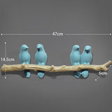 Resin birds figurine wall hooks decorative home decoration accessories key bag handbag coat rack holder wall hanger for clothes