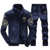 Men's Sportswear Sets 2019 Spring Autumn Male Casual Tracksuit Men 2 Piece Zipper Sweatshirt + Sweatpants Brand Track Suit Set