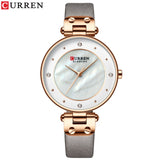 CURREN Women Watches Reloj Mujer Top Brand Luxury Leather Strap Wristwatch for Women Blue Clock Stylish Quartz Ladies Watch