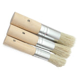 3Pcs Art Crafts Students Gift Acrylic Watercolor Oil Painting Tools Wooden Handle Stencil Brush Pig Bristle Brushes