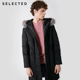 SELECTED Men's Winter Down Jacket Duck Down Fox Fur Medium-style Down Coat Warm Clothes S | 418412584