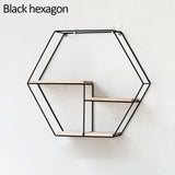 Nordic Iron Hexagonal Grid Wall Shelf Decorative Storage Rack Holder Hanging Wall Shelves Decorative Display Crafts Shelves