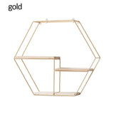 Nordic Iron Hexagonal Grid Wall Shelf Decorative Storage Rack Holder Hanging Wall Shelves Decorative Display Crafts Shelves