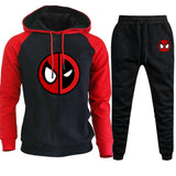 Marvel Movie Deadpool Mens Set Hoodies Pants 2019 New Causal Men Set Hooded Sweatshirt Raglan Hoodie Pant Pullovers Sweatpant