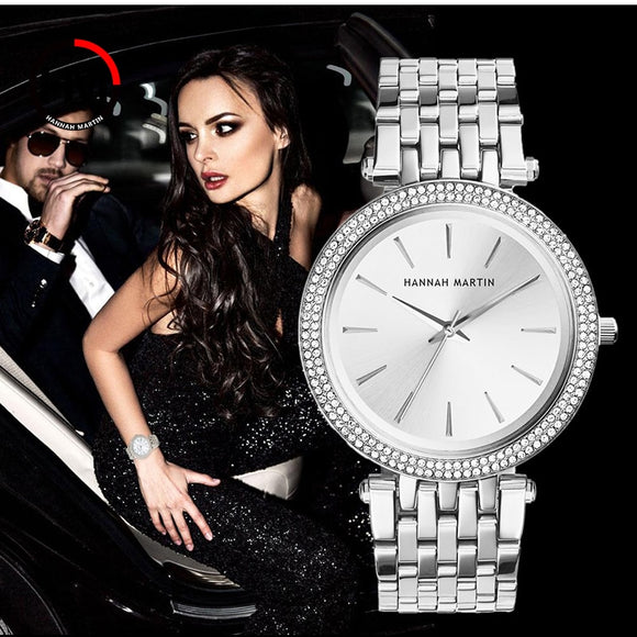 Ladies Wrist Watches Top Luxury Brand Silver Steel Women Bracelet Watch Fashion Rhinestone Diamond Female Clock Relogio Feminino