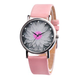 Hot Sale Brand Simple Trend Women Watches Elegant Lotus Print Rhinestone Watch Leather Strap Ladies Quartz Wristwatches Clock #B