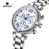 REWARD Luxury Brand Women Fashion Watches Steel Waterproof Sport Quartz Chronograph Military Watch Female Clock Relogio Feminino